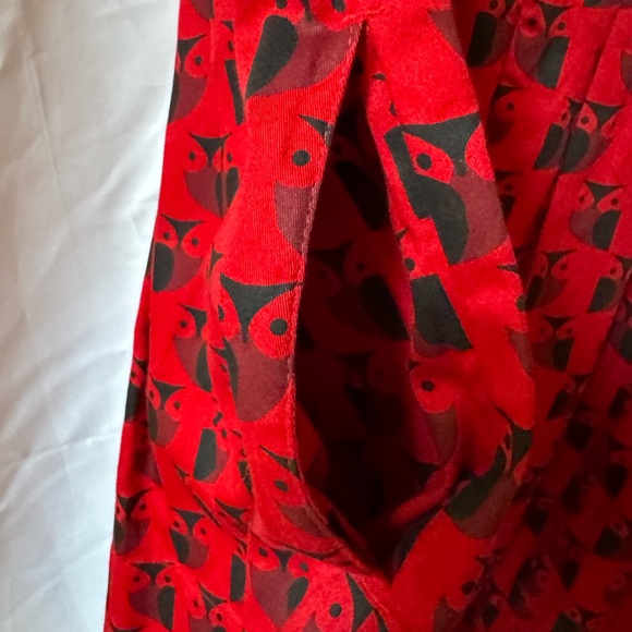 RARE ORLA KIELY PEOPLE TREE CHERRY RED OWL PRINT FIT FLARE MIDI DRESS Sz14 - Picture 7 of 11